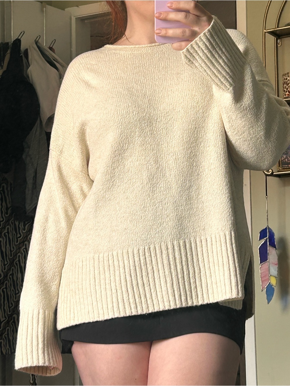 Vince cream wool blend rollover collar knit sweater- size xxl